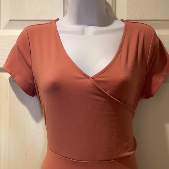 maurices pink v-neck a-line fit & flare dress M - Picture 3 of 12